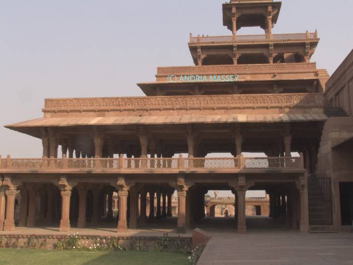 FATEHPUR SIKRI UTTAR PRADESH INDIA November Panch Mahal  the 5 storey Palace the tallest building  in this City of Victory Capital of the Mughal Empire for 10 years 