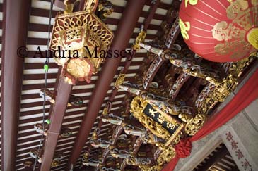 SINGAPORE CITY ASIA May Some of the roof decoration of the Thian Hock Keng Chinese Temple - The Temple of Heavenly Happiness in Chinatown