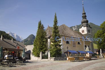 KRANJSKA GORA SLOVENIA EU/June
The Church of the Assumption in front in this lovely village at the base of the Julian Alps