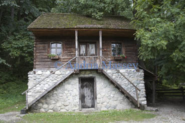 Bran Transylvania Romania EU September A early 20thc Fulling Mill on the ground floor and the wool machines on the first floor in a building from Cheia village  in the Village Museum 