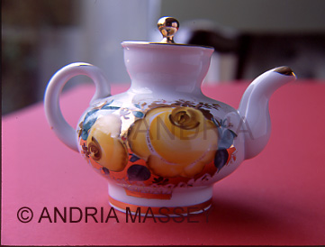 Russian decorated tea pot