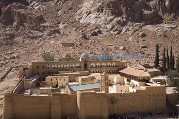 St Catherine's Monastery Sinai Desert Egypt North Africa February Looking down on this magnificent walled structure
