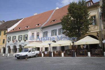 Sibiu Hermannstadt Transylvania Romania Europe September Some of the well preserved buildings with unusual roof windows known as Sibiu eyes