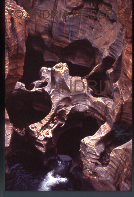 TRANSVAAL DRAKENSBERG SOUTH AFRICA
Bourke's Luck Potholes carved by whirlpools from the Truer and Blyde Rivers
