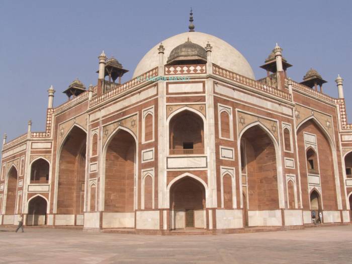 DELHI INDIA November Humayun's Tomb  - the first and one of the finest examples of a garden tomb later perfected at the Taj Mahal. Begun in 1564 by his widow Haji Begum and the resting place of his wives & later Mughals