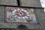 Brasov Transylvania Romania EU September Decorative clock on the tower of the Black Church of St Mary 