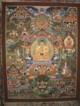 KATHMANDU NEPAL November A wonderful example of the intricate designs of a Thanka a Buddhist religious painting