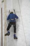 FRANZ JOSEF WEST COAST SOUTH ISLAND NEW ZEALAND May A woman climbing one of the 15 climbing routes of the indoor ice climbing wall