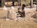 SIKANDRA RAJASTHAN INDIA November This town is the centre of work of stonemasons who display their work at the side of the road