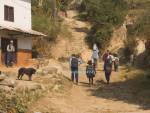 DEVISTAN DHULIKHEL VALLEY NEPAL November Children walking from this small village to school in Dhulikhel