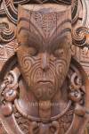 ROTORUA NORTH ISLAND NEW ZEALAND May A carved wooden figure of a Maori ancestor produced by students of the Arts and Crafts Institute of Te Puia
