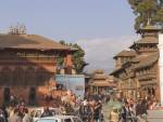 KATHMANDU NEPAL November View down a very crowded Durbar Square with some of the many old temples