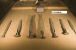 Dubai United Arab Emirates Bronze daggers from Al Qusais 2nd Millennium BC displayed in Sheikh Mohammed Bin Rashid Al Maktoum Hall in Dubai Museum