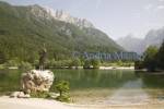 KRANJSKA GORA SLOVENIA EU/June
The famous Ibex statue atLake Jasna just a ten minute walk form the centre of the town at the entrance to Velika Pisnica  with Mounts Razor and Prisank in th background
